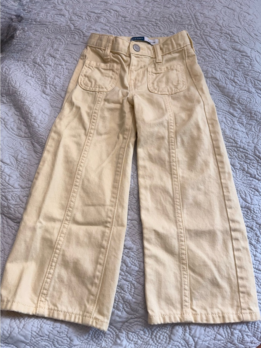 Old Navy Pale Yellow Wide Leg Jeans